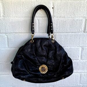 Henry Bendal Leather Mirror Included Black Pink Animal Print Shoulder Bag